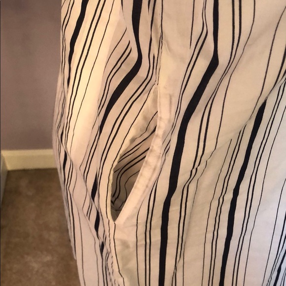 Shift dress— White with navy stripes - Picture 2 of 4